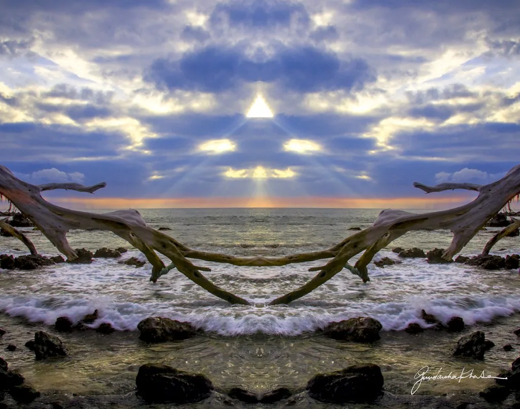 Awakening — mirrored sunrise over the ocean